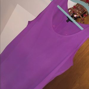 Medium express silky purple blouse w split back